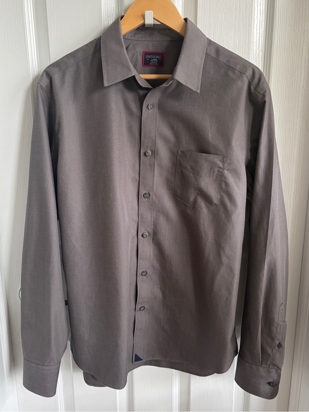 UNTUCKit Men's Lightweight Long Sleeve, Grey - Size L